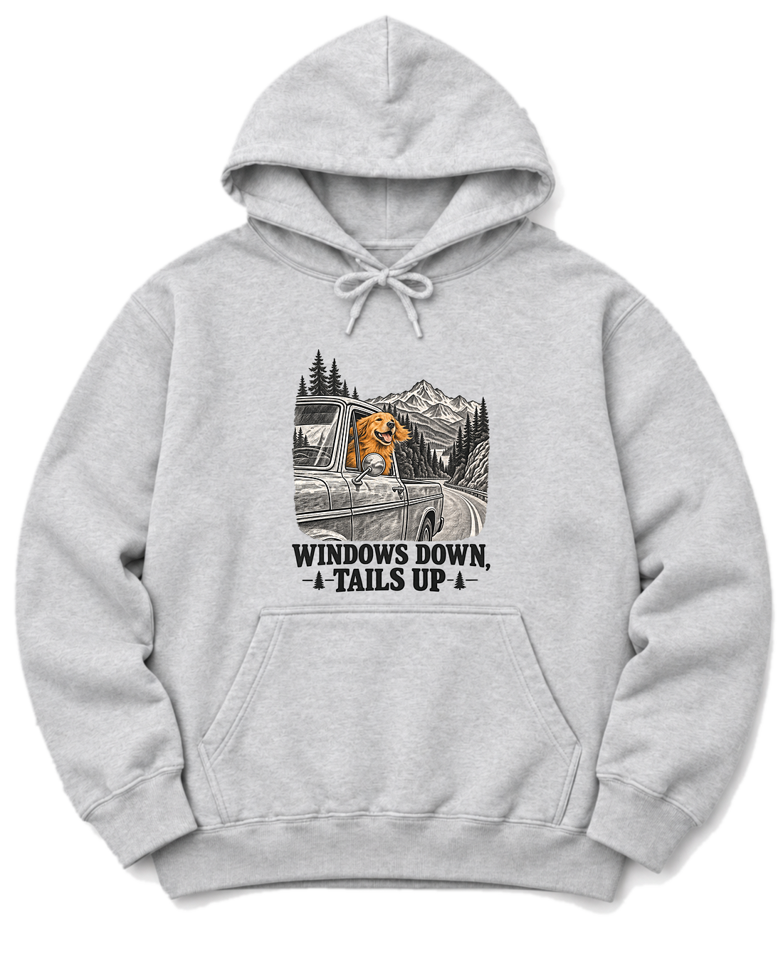 Windows Down, Tails Up Hoodie - Ash