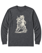 Tiny Backpack Grizzly Long Sleeve Shirt - Dark Heather