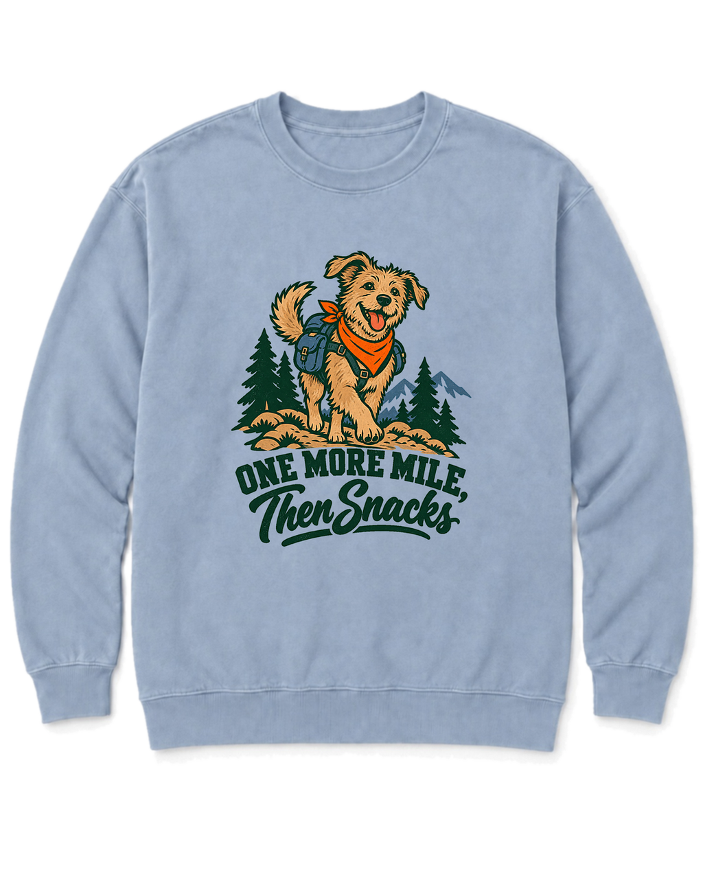 One More Mile, Then Snacks Sweatshirt - Chambray