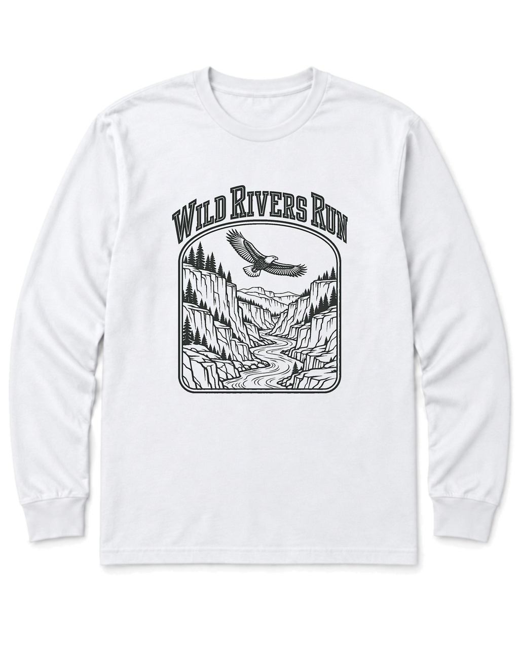 Wild Rivers Run Long Sleeve Shirt - White
