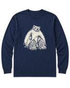 Bear in a Tiny Tent Long Sleeve Shirt - Navy