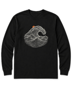 Ocean Wave Long Sleeve Shirt - Black