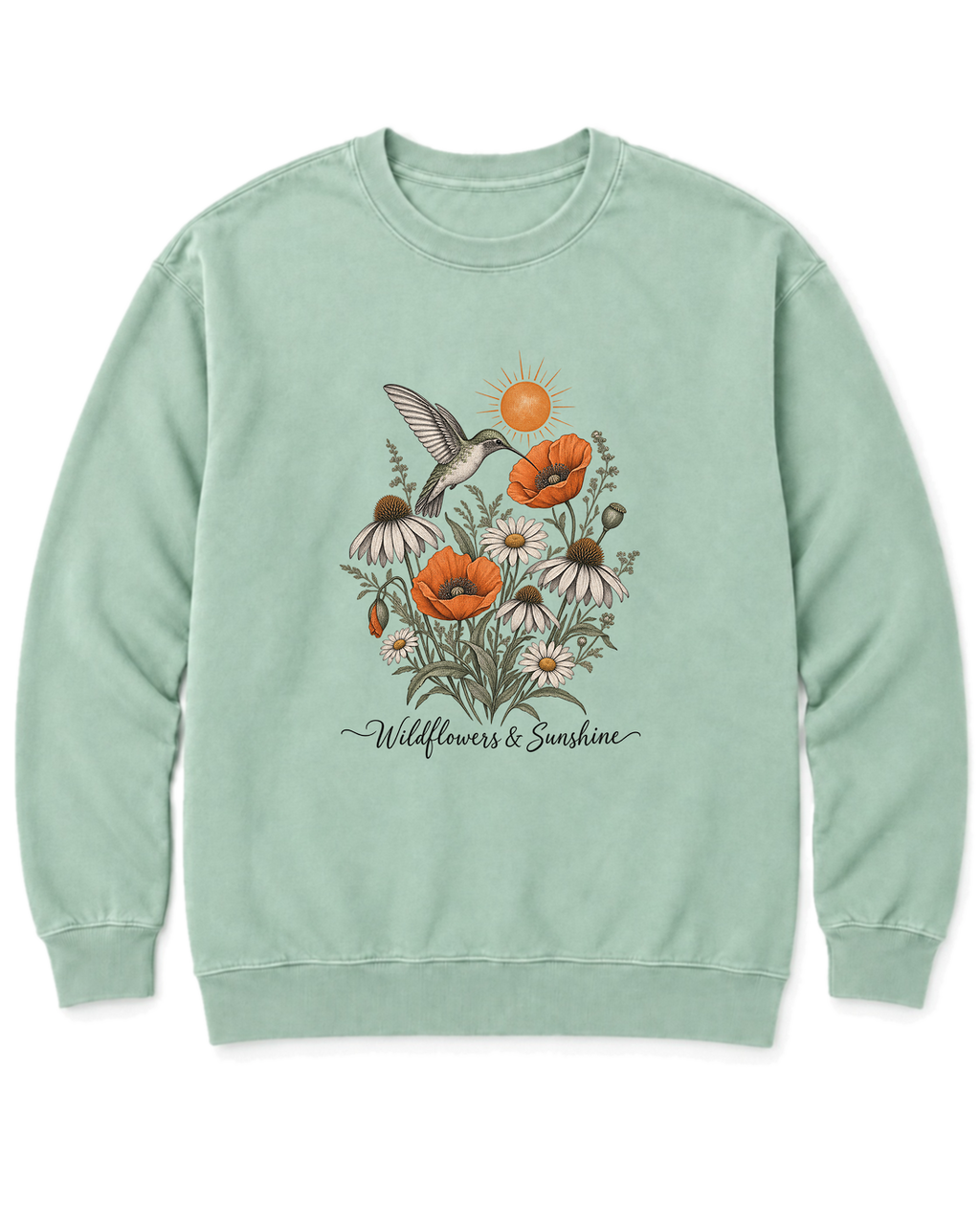 Wildflowers & Sunshine Sweatshirt - Chalky Mint