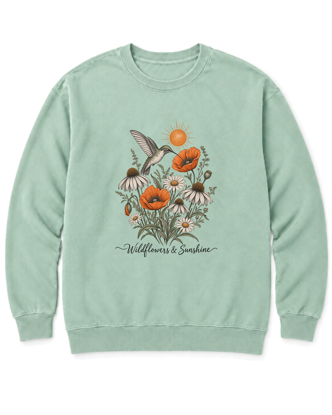 Wildflowers & Sunshine Sweatshirt - Chalky Mint