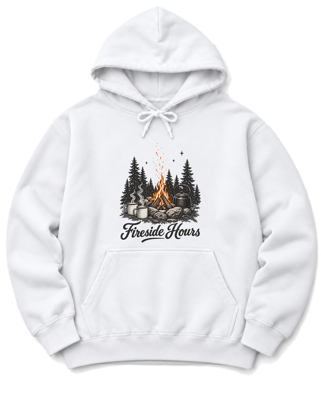 Fireside Hours Hoodie - White