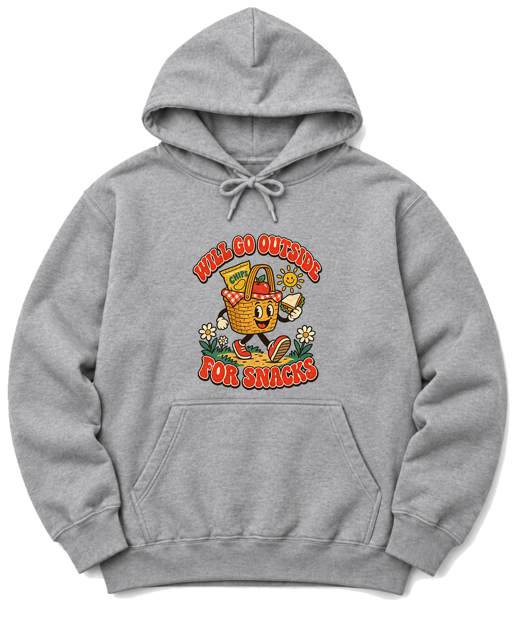 Will Go Outside for Snacks Hoodie - Sport Grey