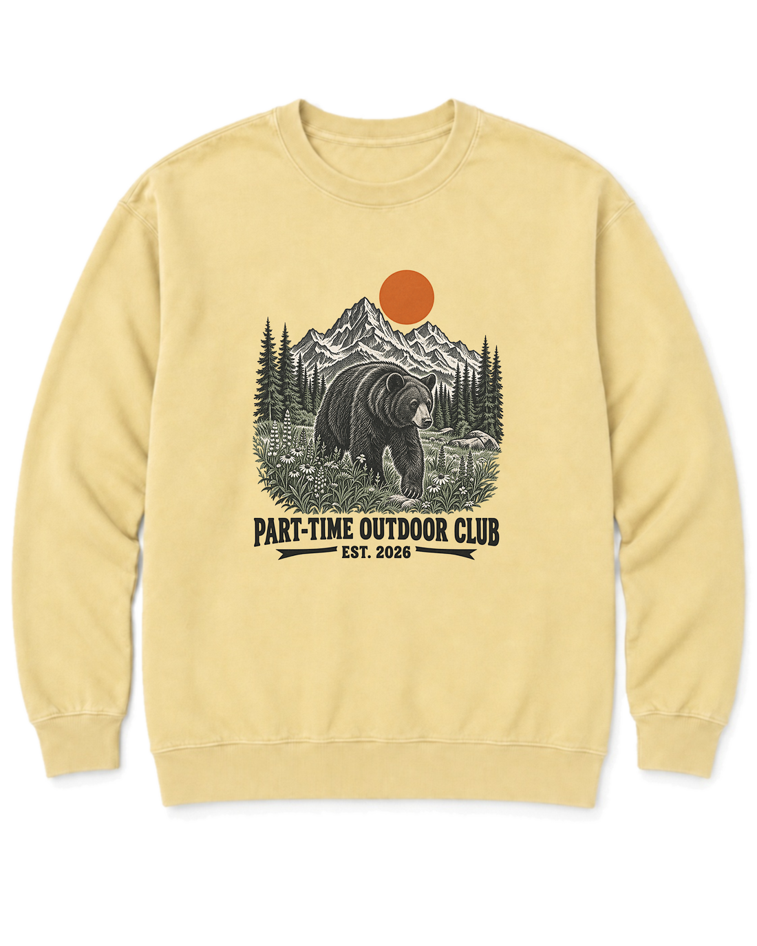 Outdoor Club Bear Sweatshirt - Butter