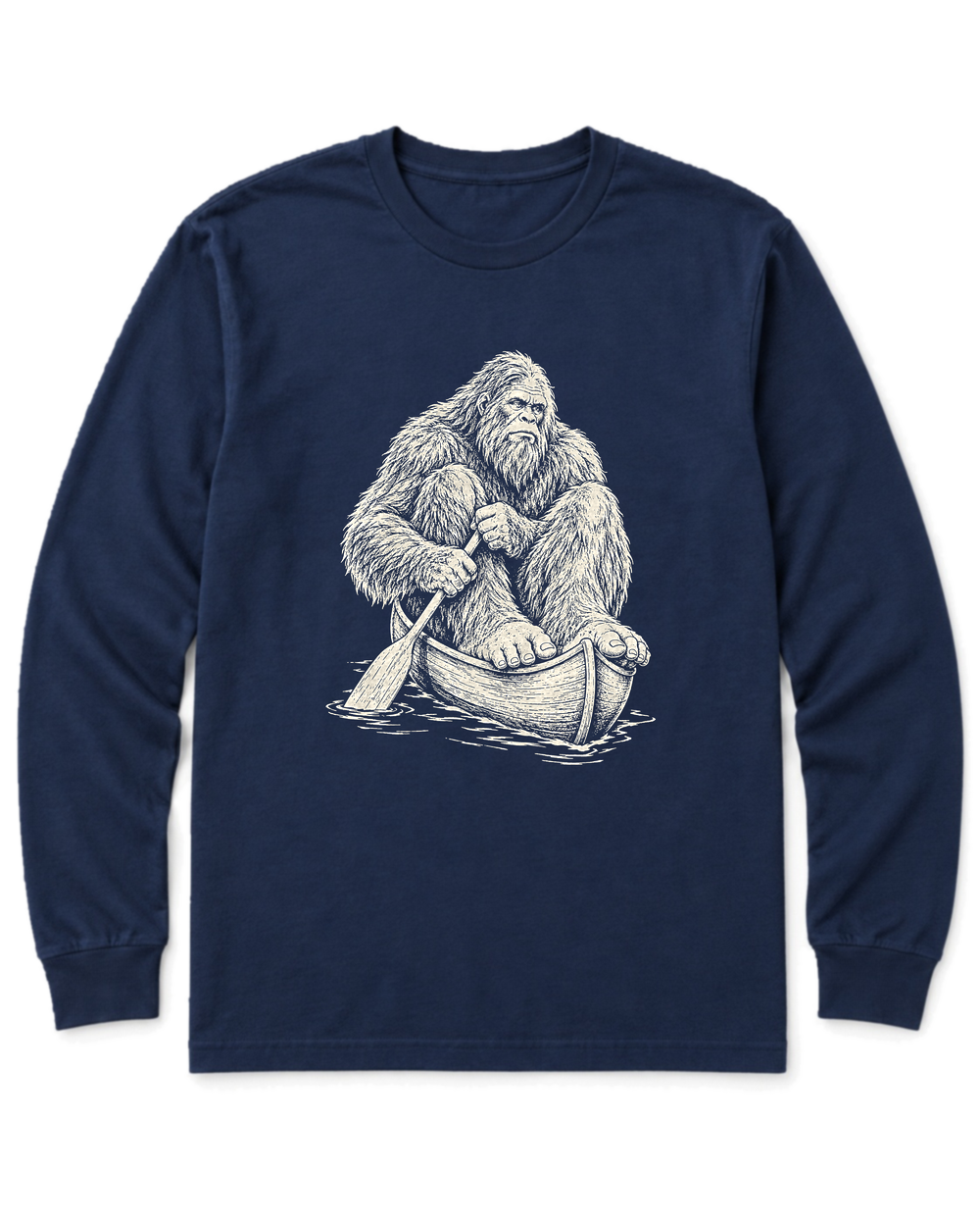 Bigfoot Canoe Long Sleeve Shirt - Navy