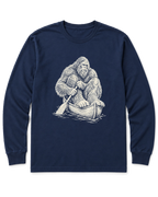 Bigfoot Canoe Long Sleeve Shirt - Navy