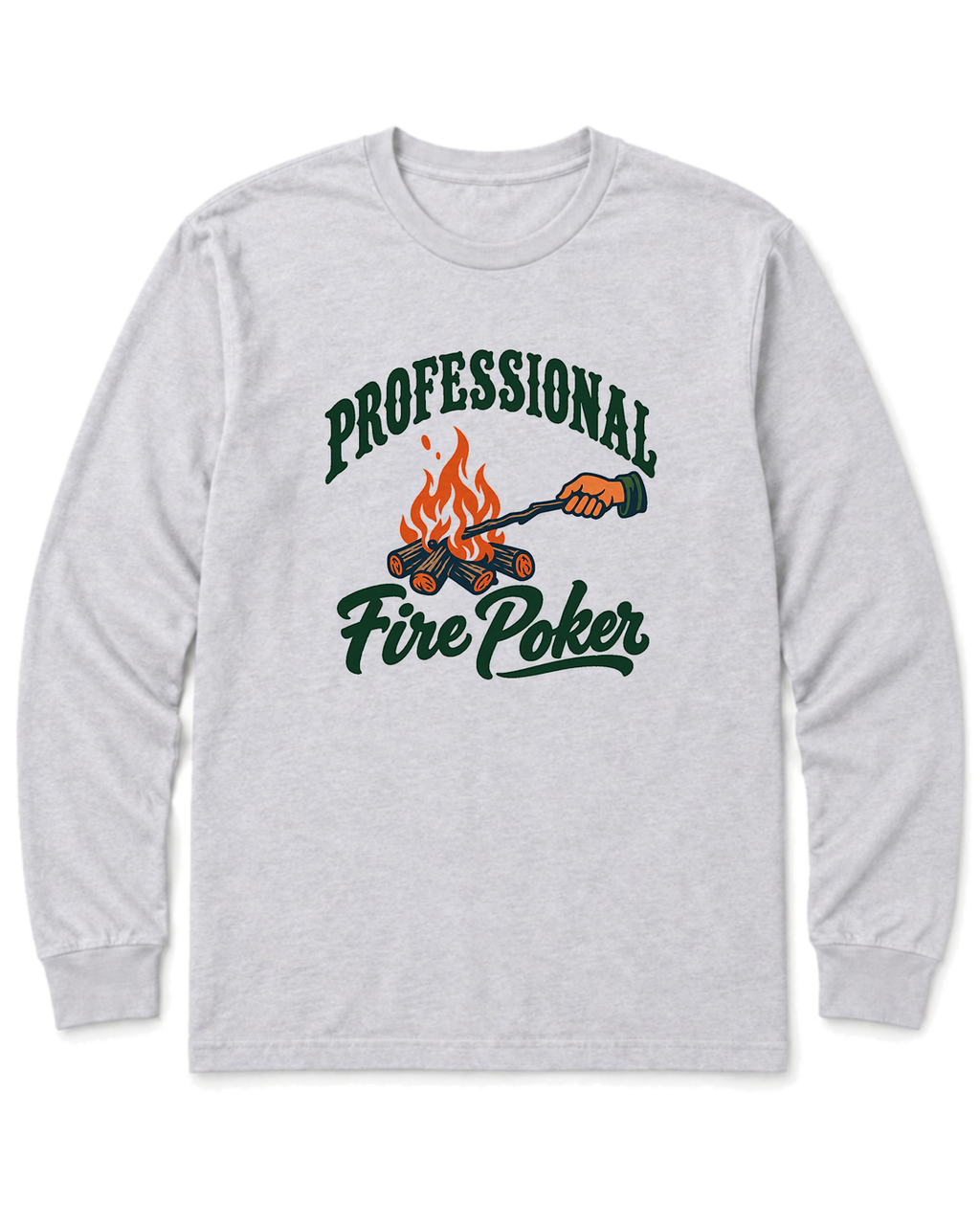 Professional Fire Poker Long Sleeve Shirt - Ash