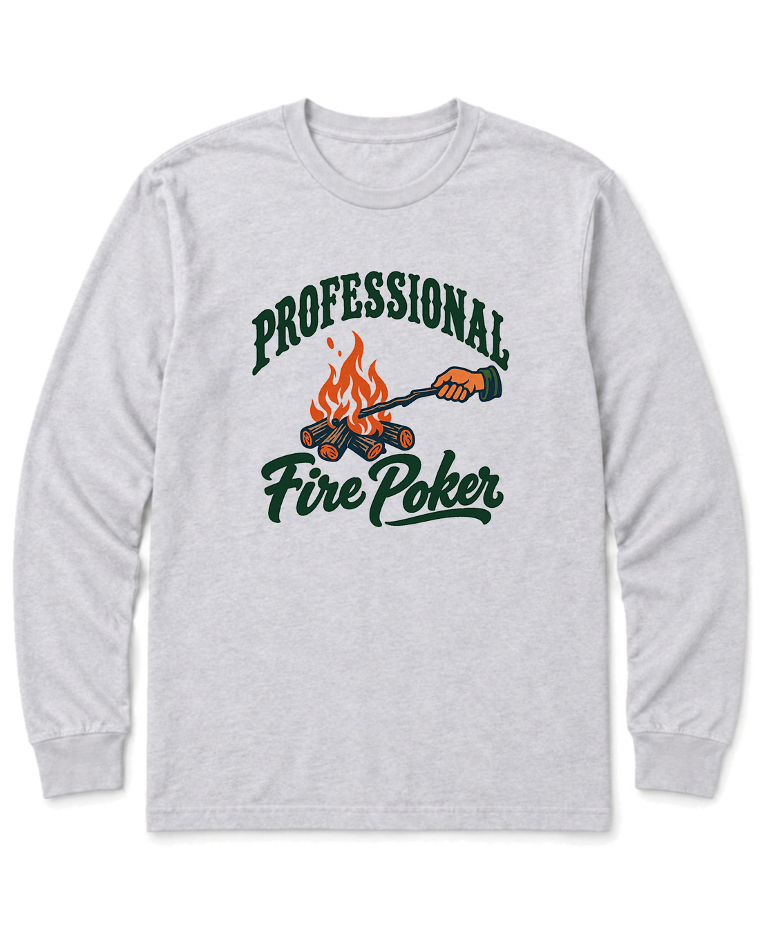 Professional Fire Poker Long Sleeve Shirt - Ash