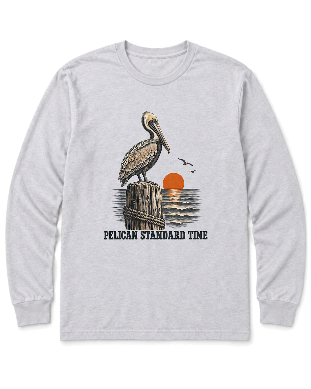 Pelican Standard Time Long Sleeve Shirt - Ash