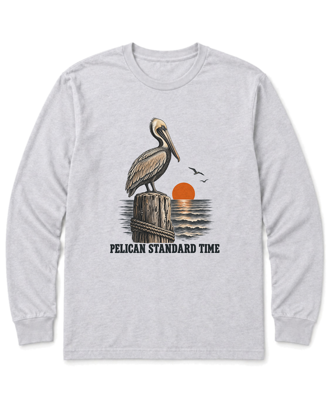 Pelican Standard Time Long Sleeve Shirt - Ash