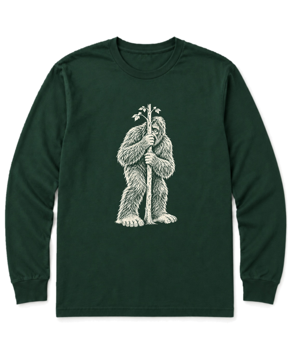 Bigfoot Hide and Seek Long Sleeve Shirt - Forest Green