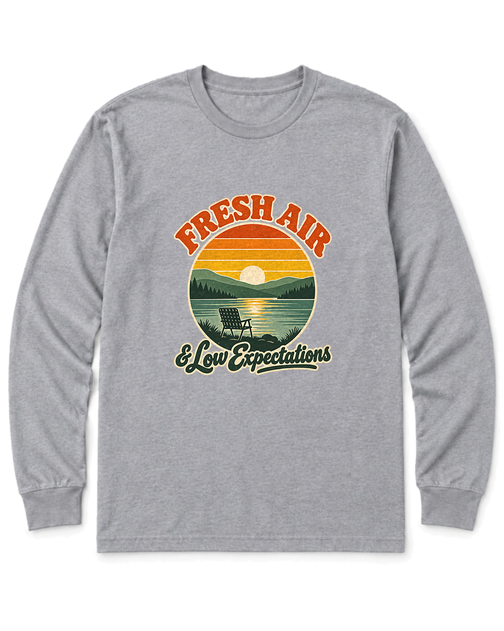 Fresh Air & Low Expectations Long Sleeve Shirt - Sport Grey