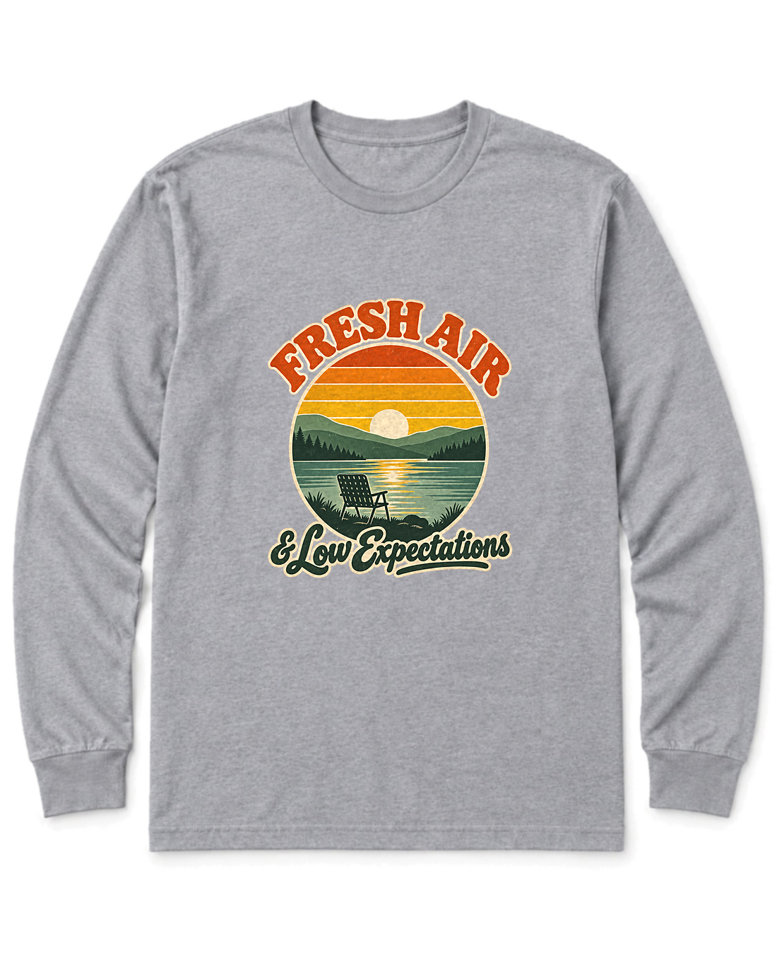 Fresh Air & Low Expectations Long Sleeve Shirt - Sport Grey