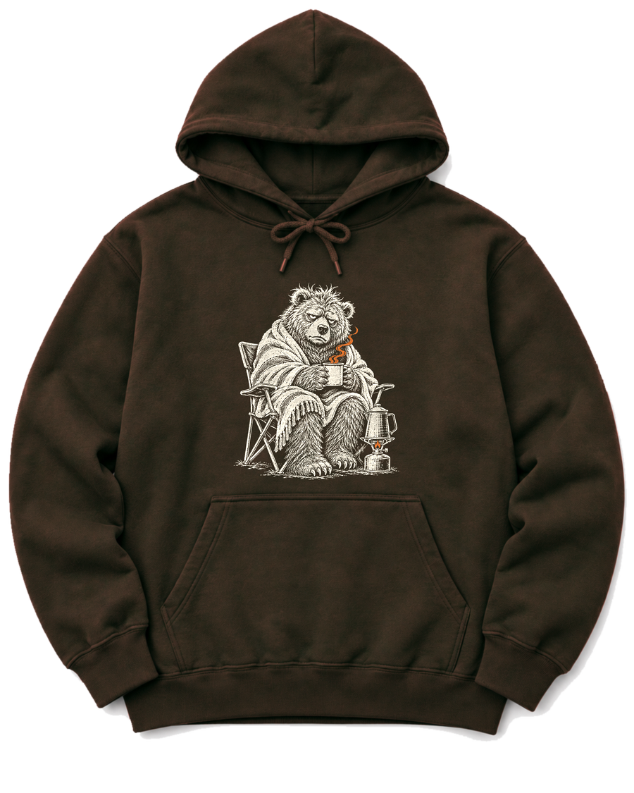 Not a Morning Bear Hoodie - Dark Chocolate