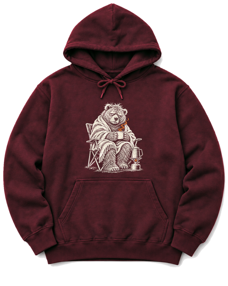 Not a Morning Bear Hoodie - Maroon