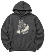Bear in a Canoe Hoodie - Dark Heather