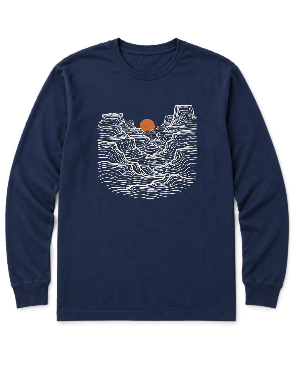 Canyon Sunset Long Sleeve Shirt - Navy