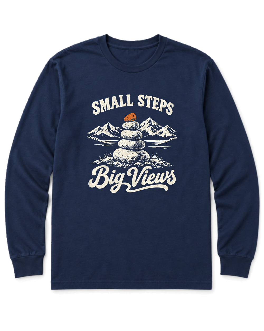 Small Steps, Big Views Long Sleeve Shirt - Navy
