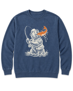 Gone Fishing Grizzly Sweatshirt - Denim