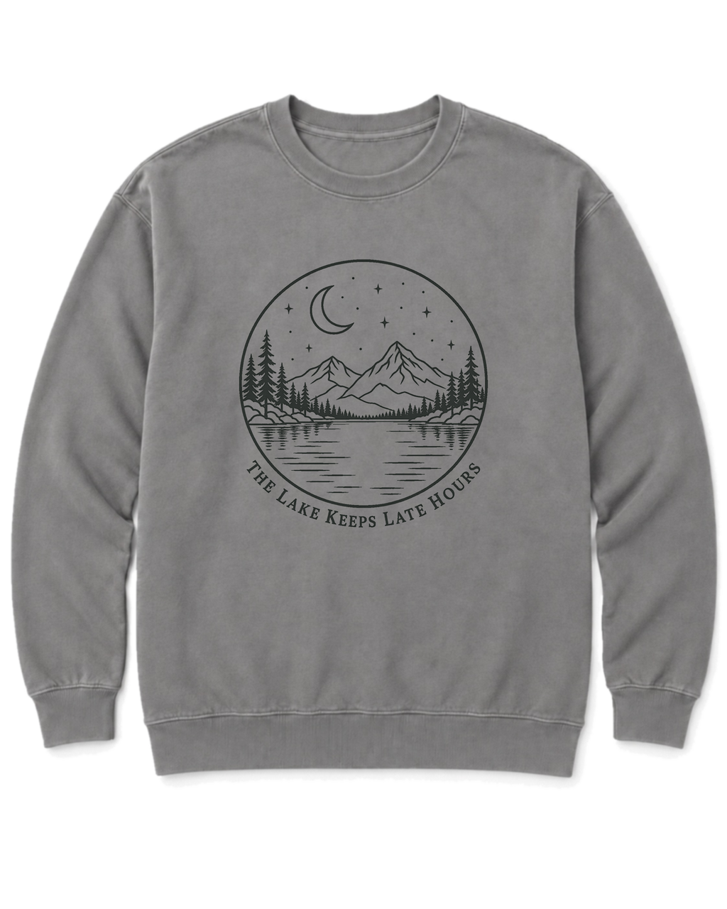 The Lake Keeps Late Hours Sweatshirt - Grey