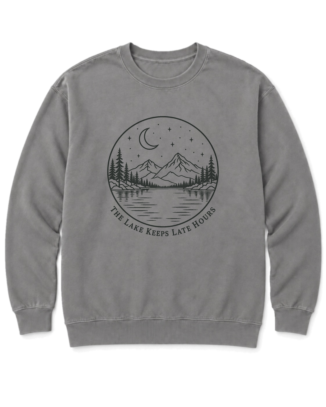 The Lake Keeps Late Hours Sweatshirt - Grey