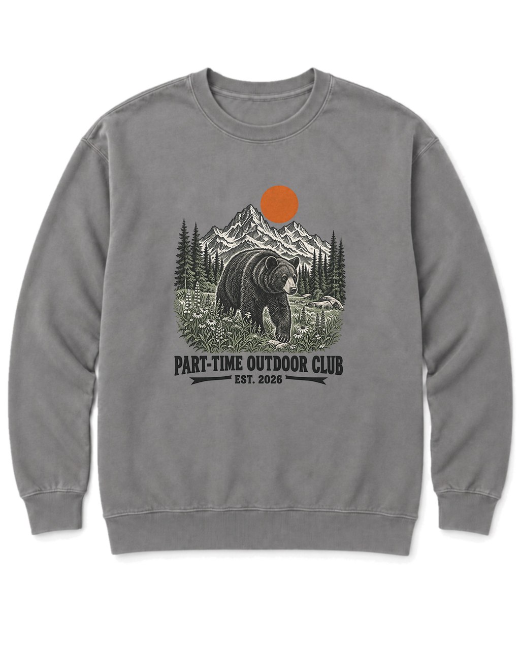 Outdoor Club Bear Sweatshirt - Grey