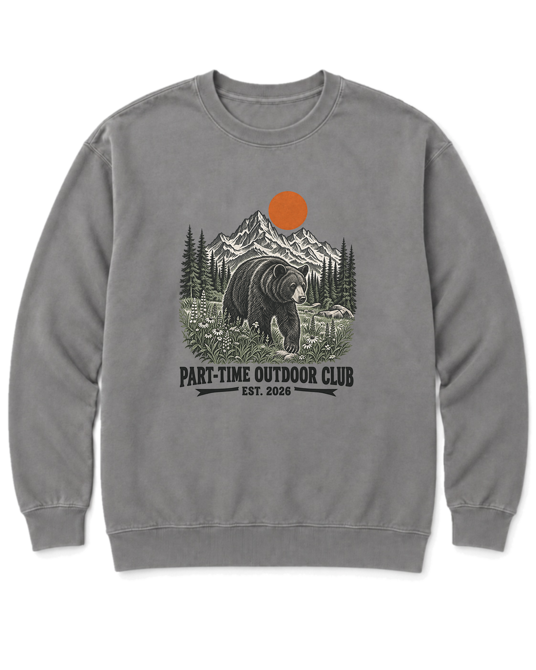 Outdoor Club Bear Sweatshirt - Grey