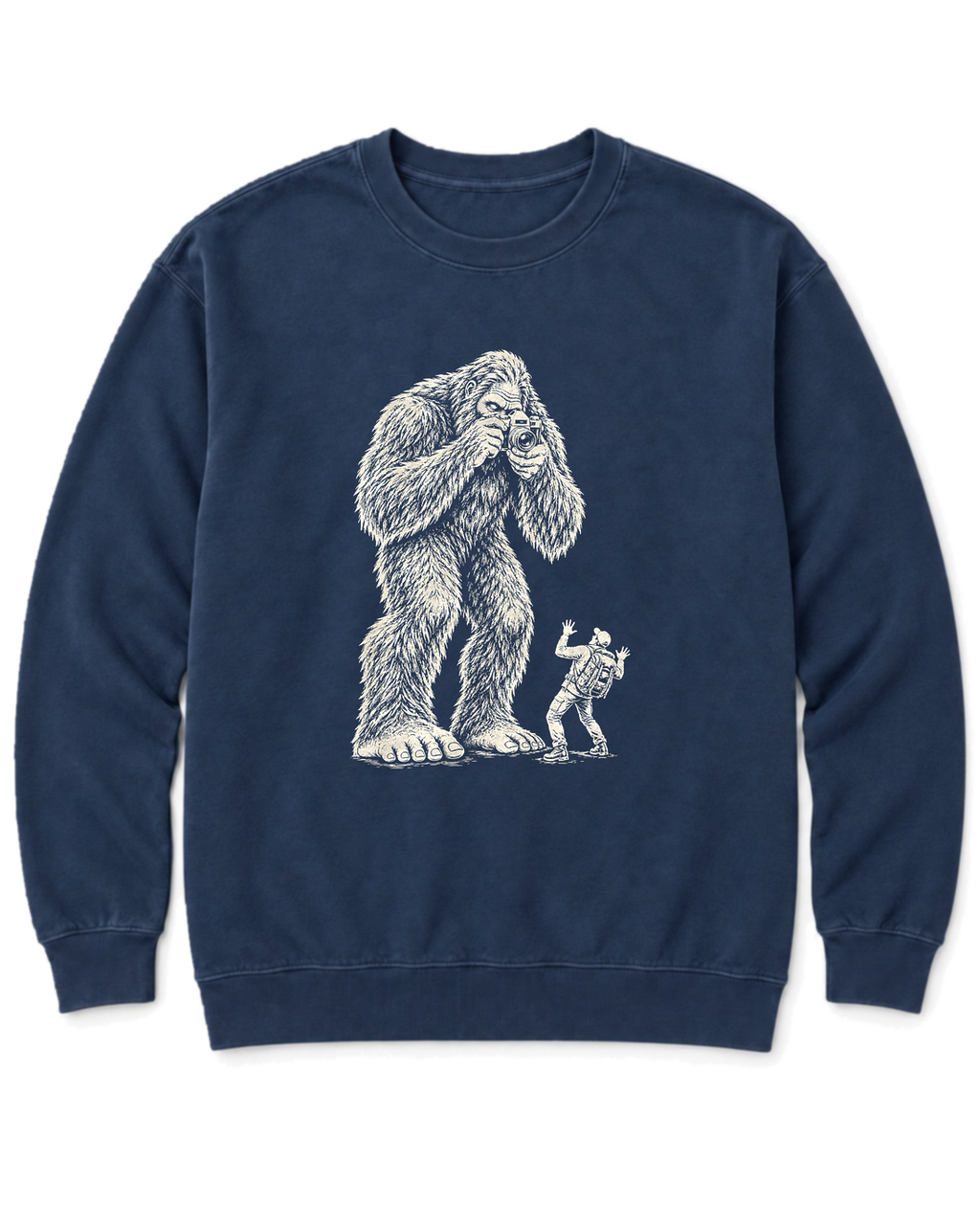 Bigfoot Photographer Sweatshirt - True Navy