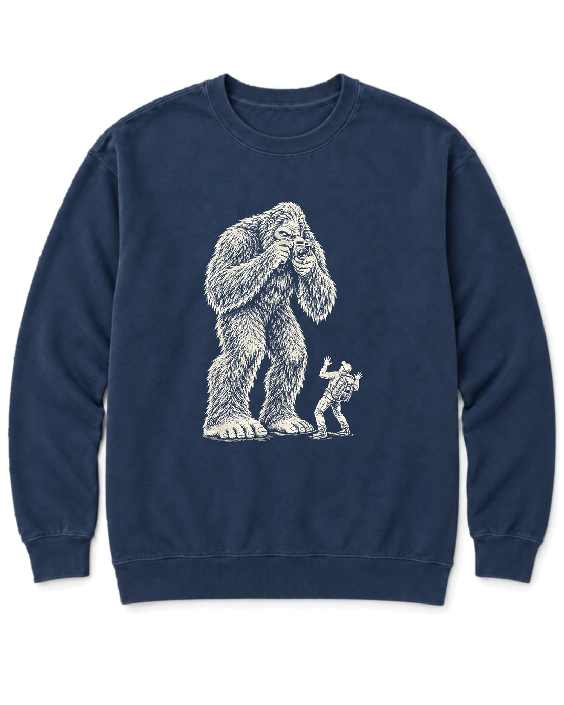Bigfoot Photographer Sweatshirt - True Navy