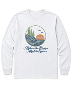Where the Pines Meet the Sea Long Sleeve Shirt - White