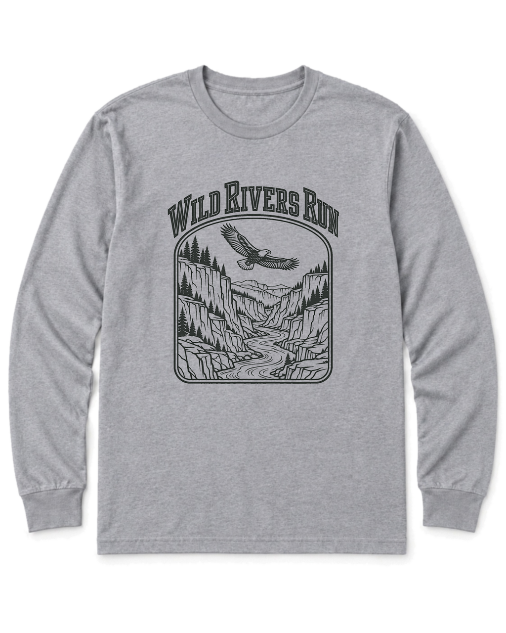 Wild Rivers Run Long Sleeve Shirt - Sport Grey
