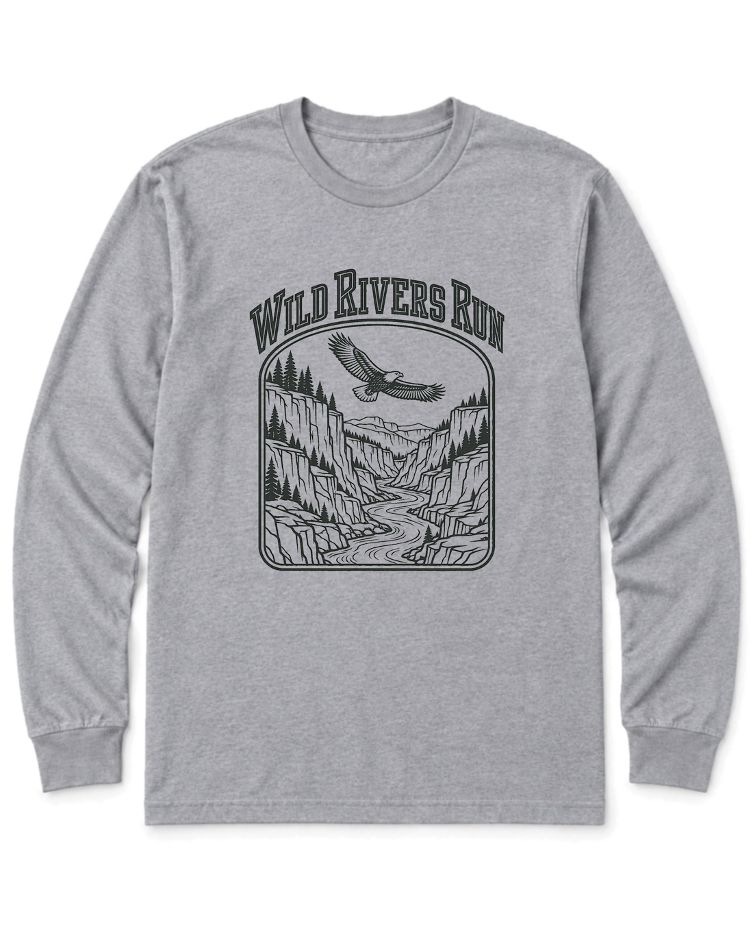 Wild Rivers Run Long Sleeve Shirt - Sport Grey