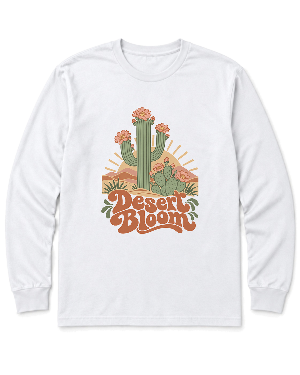 Desert Bloom Long Sleeve Shirt - White