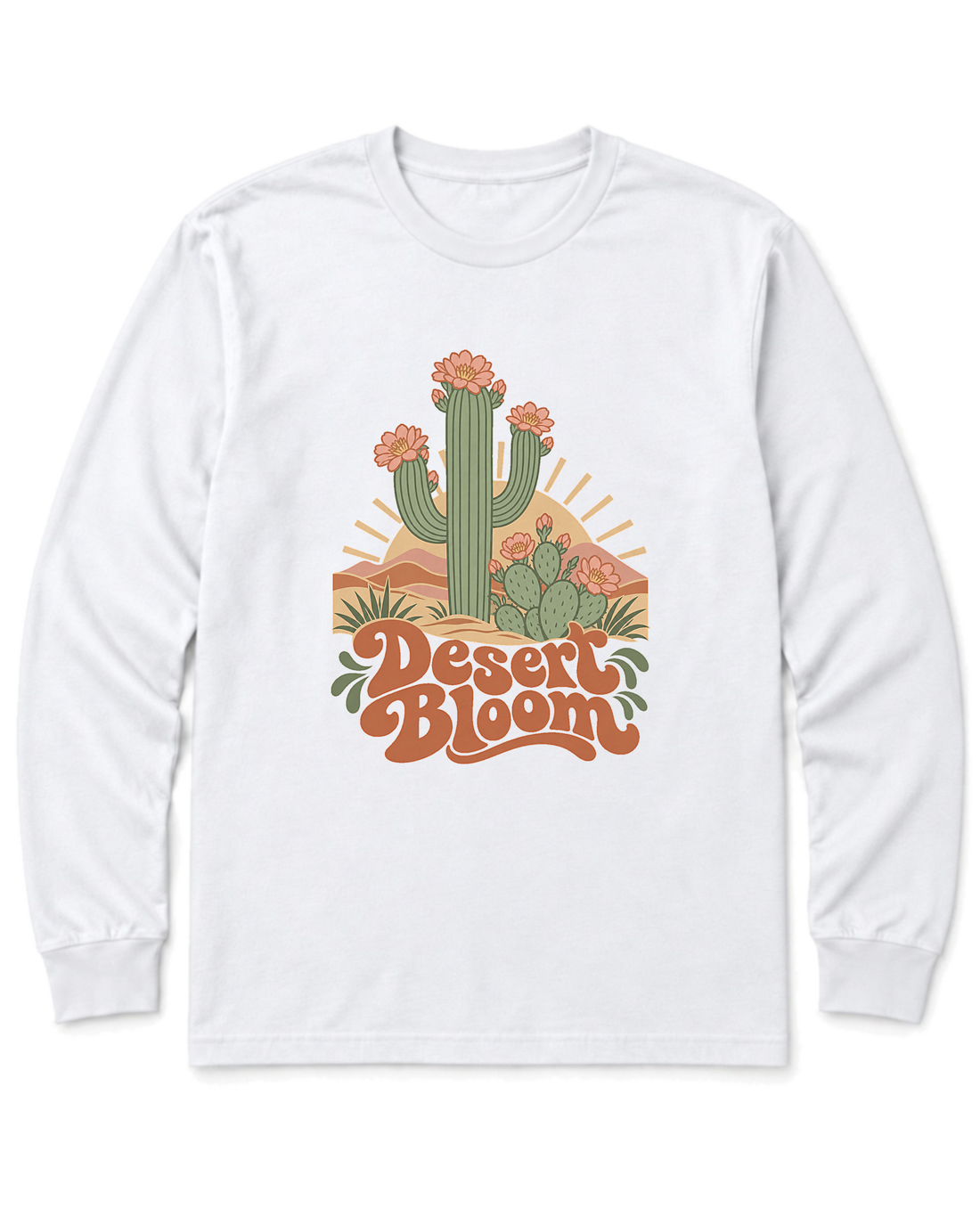 Desert Bloom Long Sleeve Shirt - White