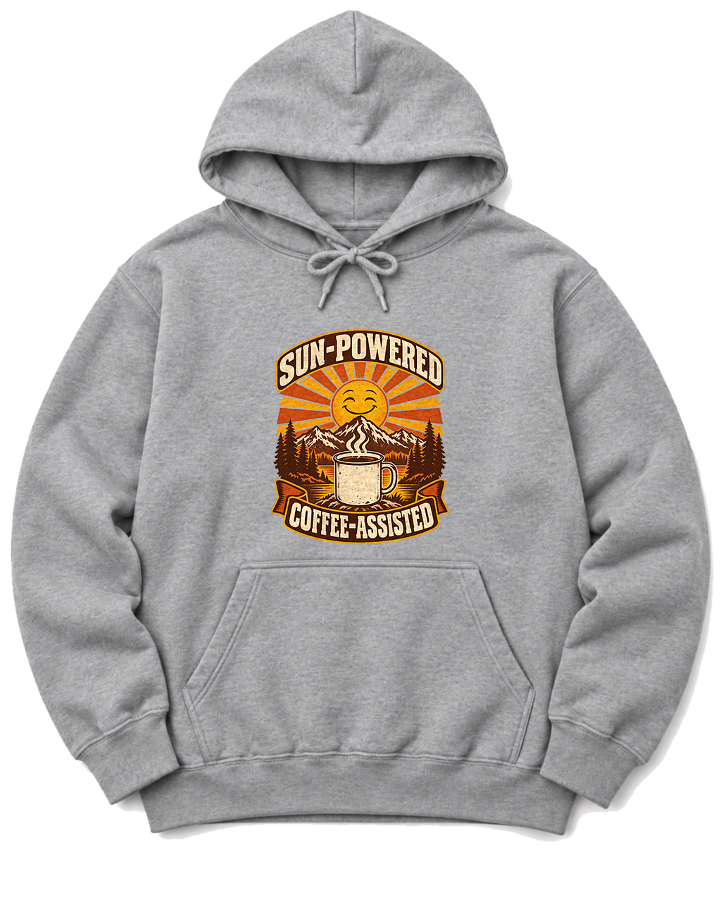 Sun-Powered, Coffee-Assisted Hoodie - Sport Grey