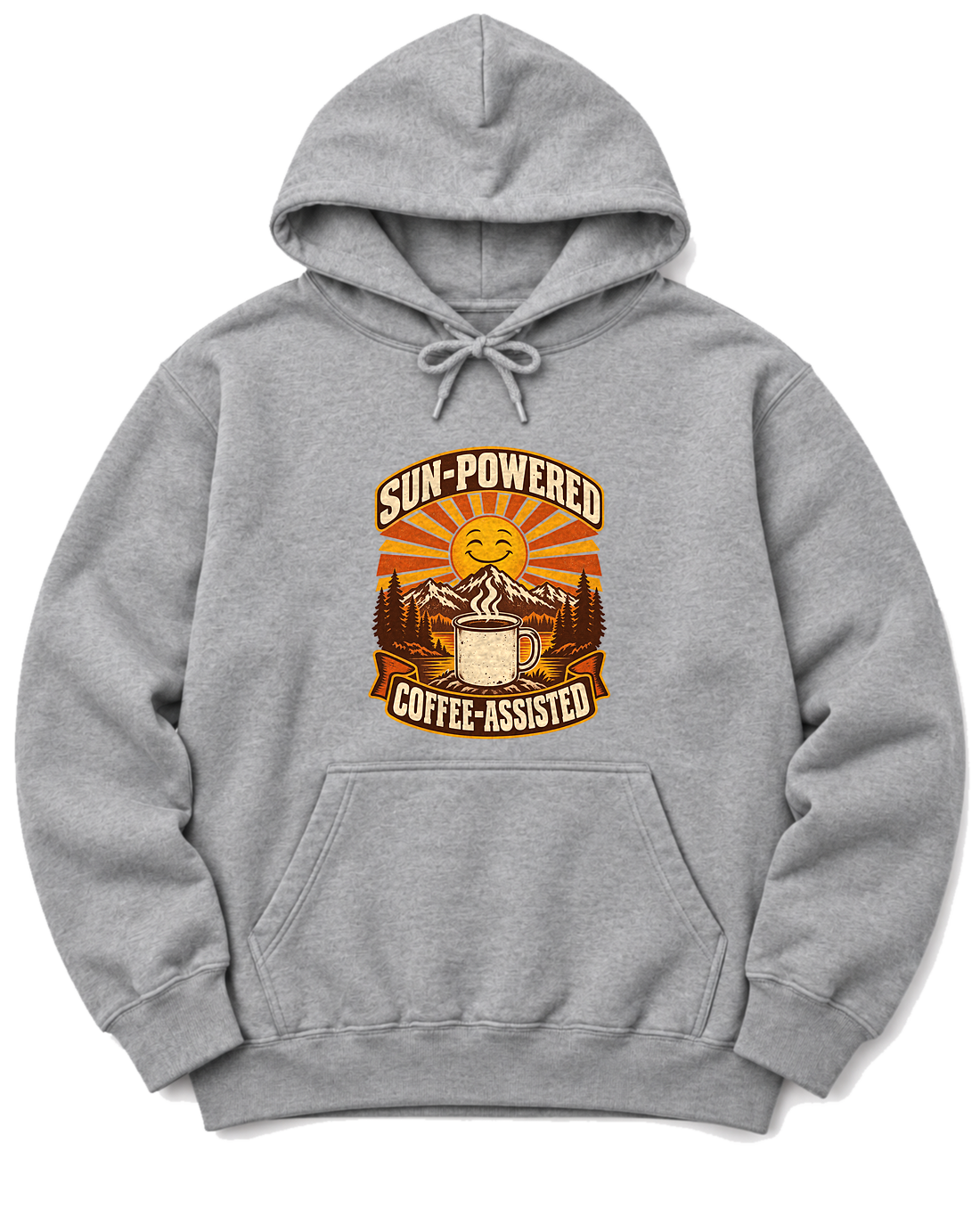 Sun-Powered, Coffee-Assisted Hoodie - Sport Grey