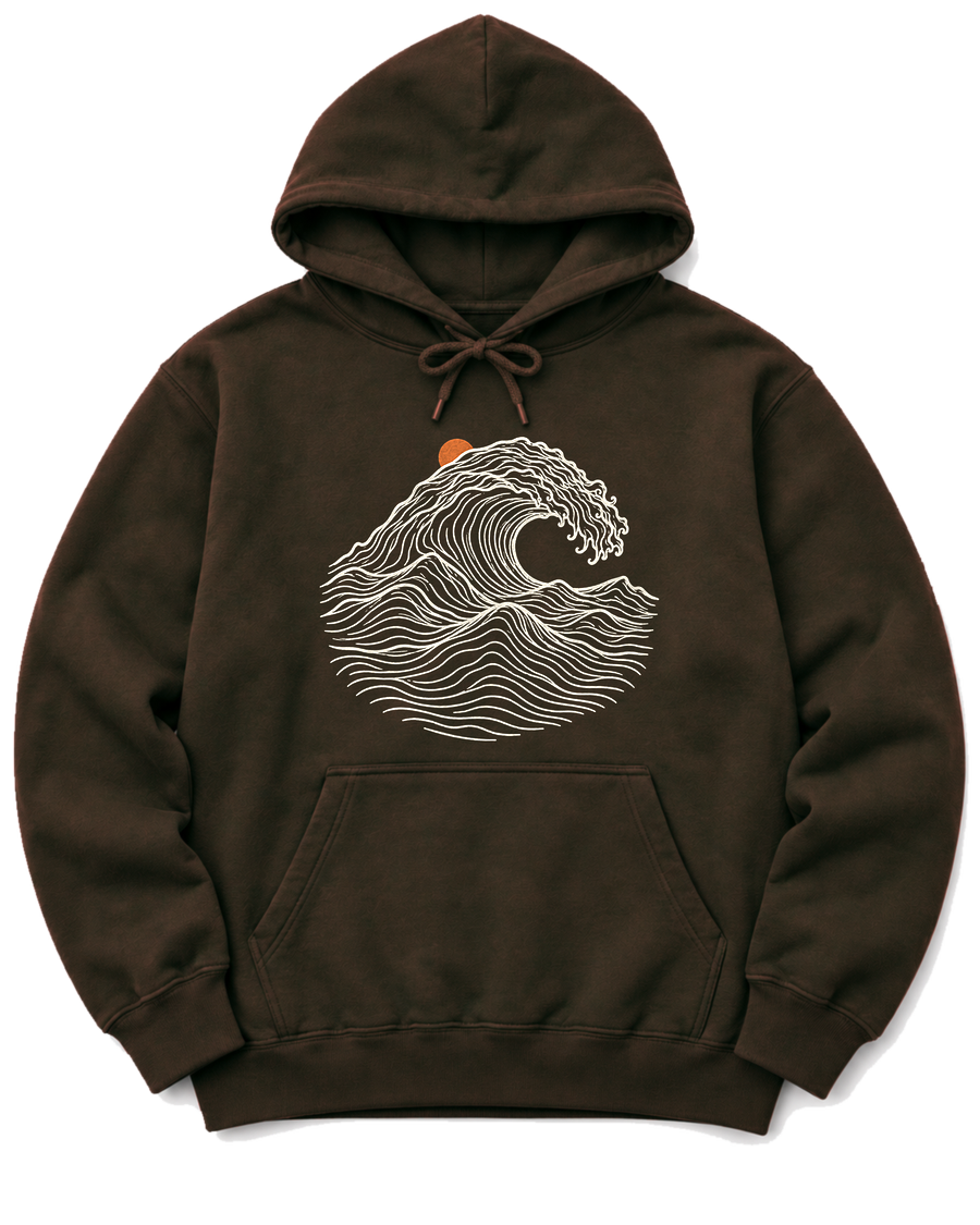 Ocean Wave Hoodie - Dark Chocolate