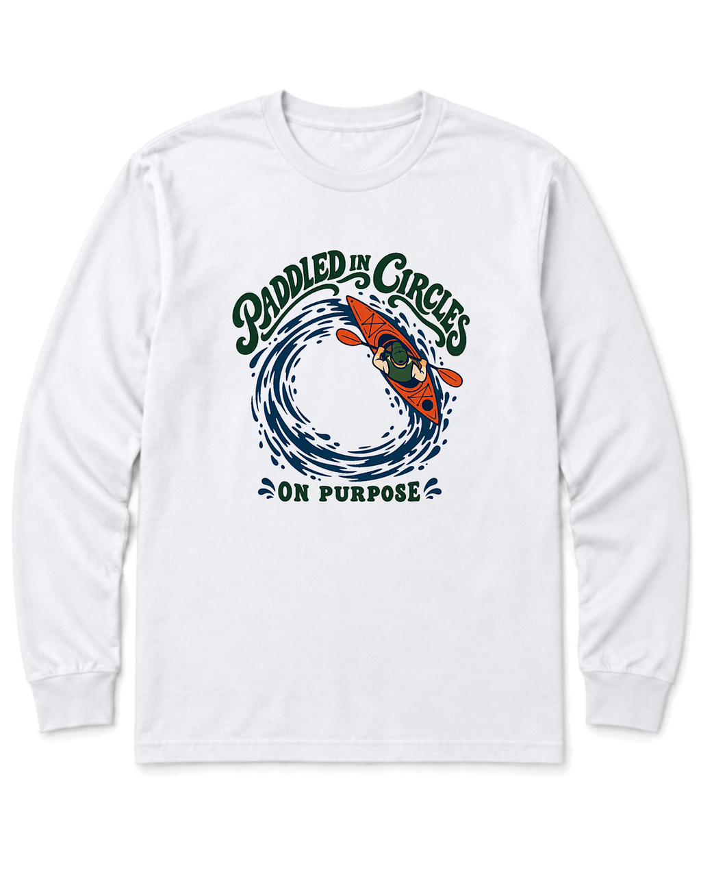 Paddled in Circles Long Sleeve Shirt - White