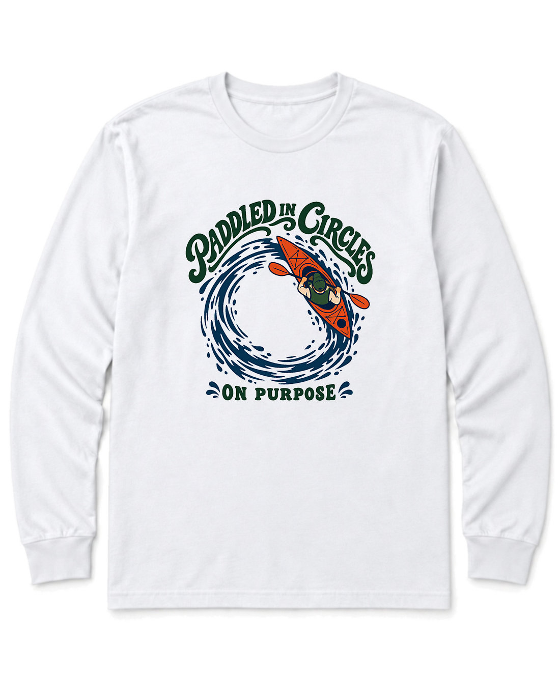 Paddled in Circles Long Sleeve Shirt - White
