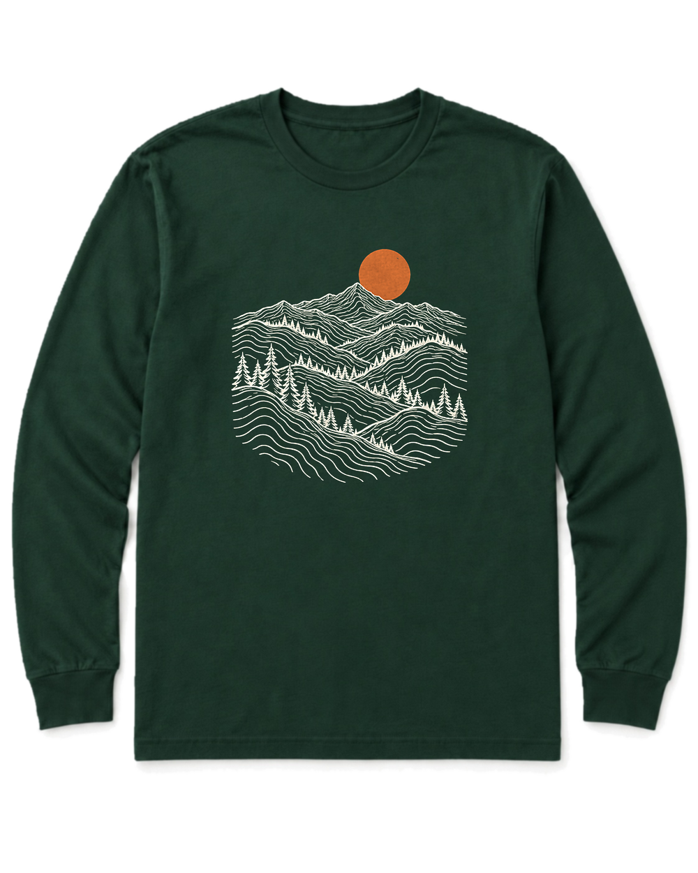 Pine Ridge Moon Long Sleeve Shirt - Forest Green