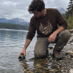 Cabin Glow Long Sleeve Shirt worn outdoors