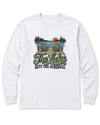 The Lake Sets the Schedule Long Sleeve Shirt - White