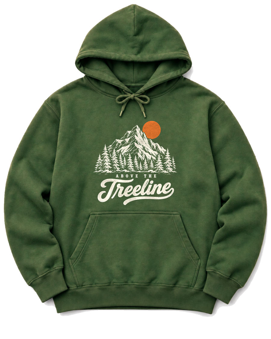 Above the Treeline Hoodie - Military Green