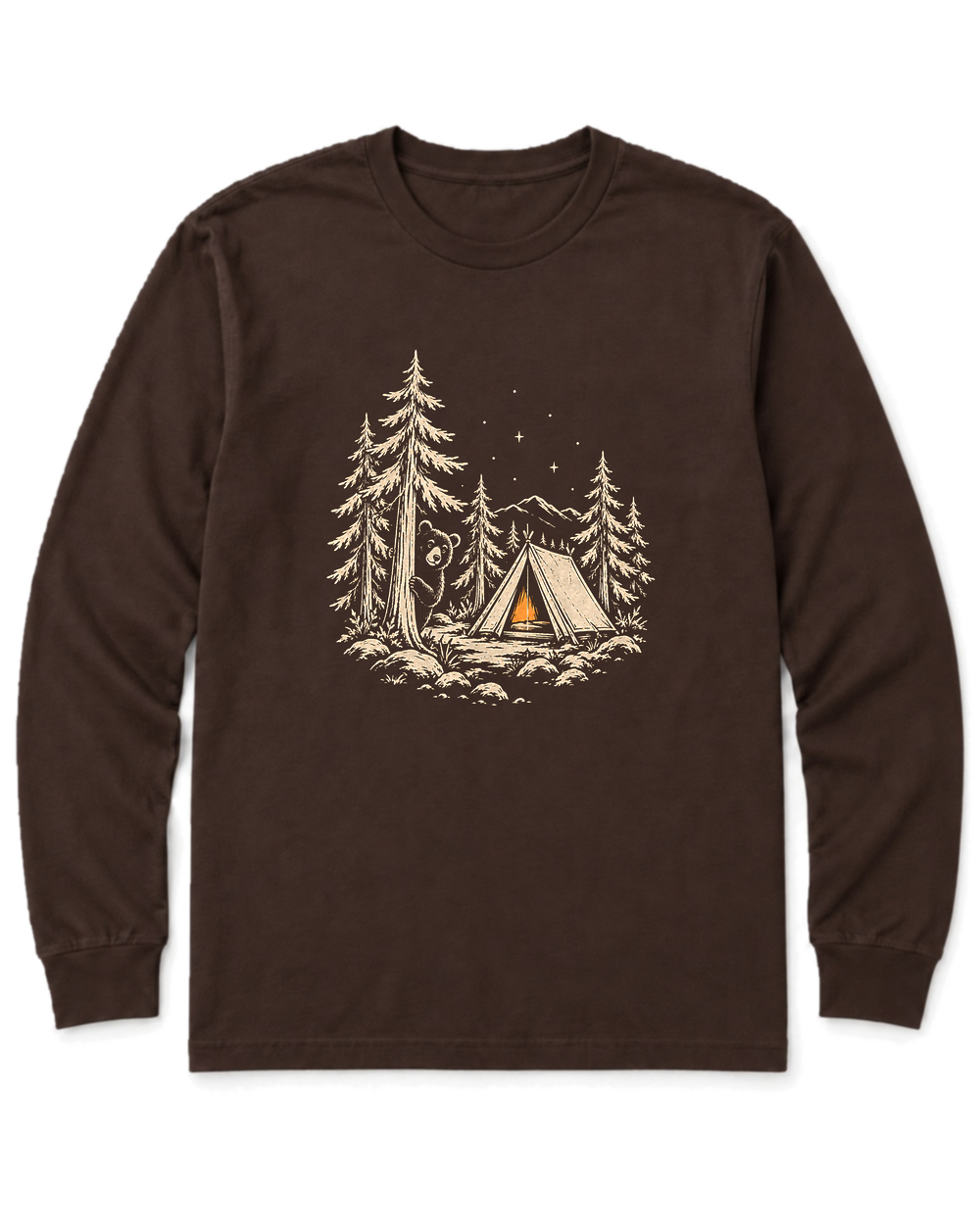 Curious Bear Long Sleeve Shirt - Dark Chocolate