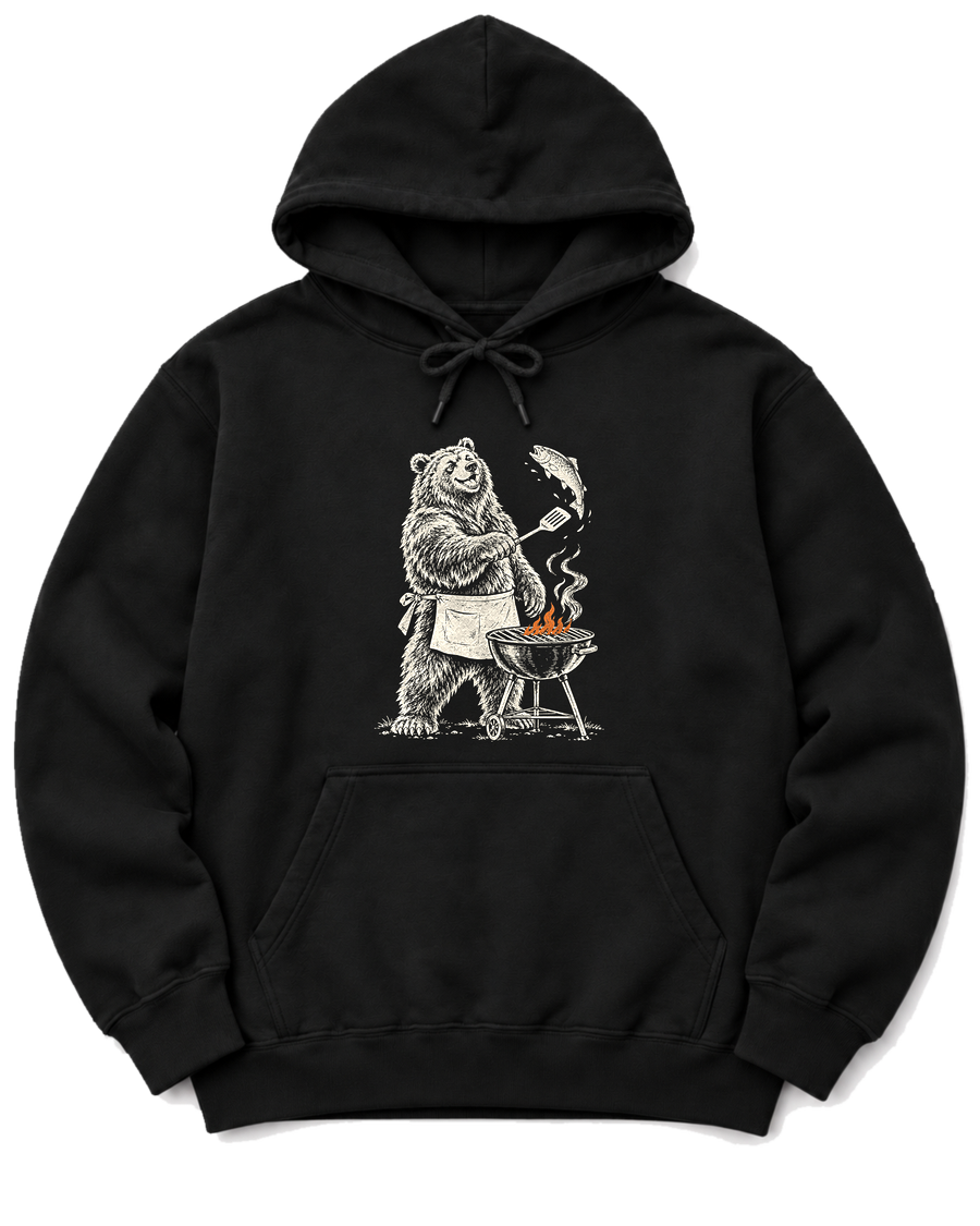 Grill Master Grizzly Hoodie - Black
