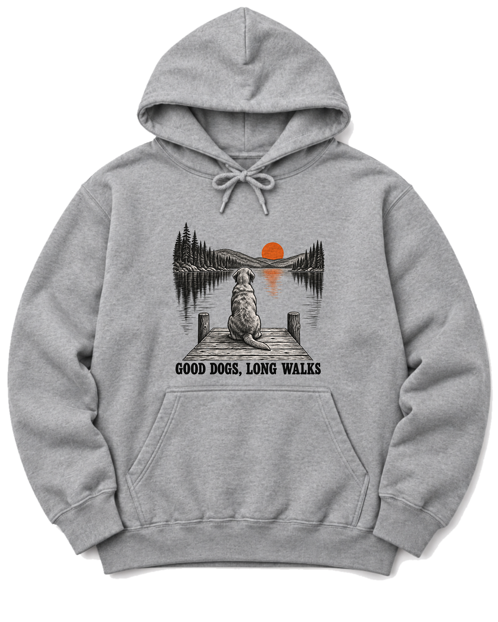 Good Dogs, Long Walks Hoodie - Sport Grey