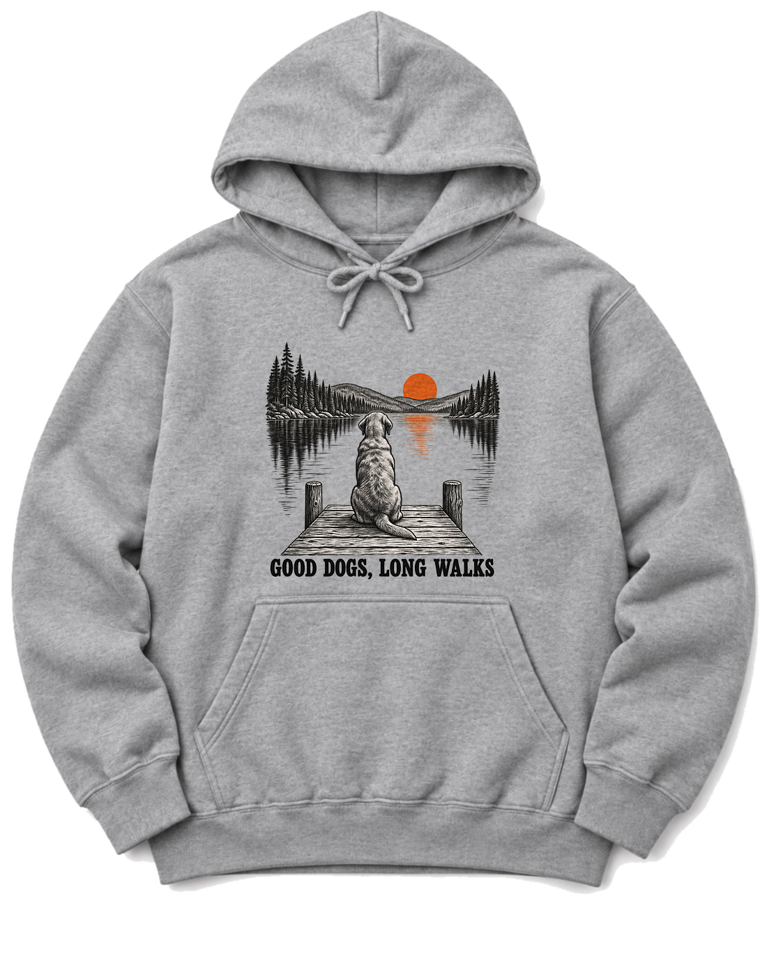 Good Dogs, Long Walks Hoodie - Sport Grey